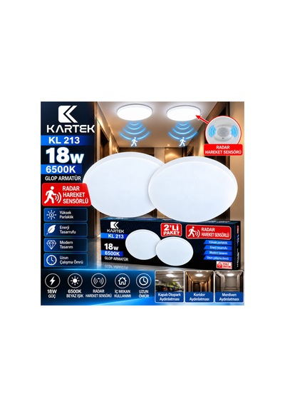 2 Li Paket 18w Radar Hareket Sensörlü Led Glop Armatür 2'li Paket 6500k Beyaz Işık 27 Cm Sıva Üstü Otomatik Yanan Tavan Lambası - 939007065 Diğer 2 Li Paket 18w Radar Hareket Sensörlü Led Glop Armatür 2'li Paket 6500k Beyaz Işık 27 Cm Sıva Üstü Otomatik Yanan Tavan Lambası - 939007065 Diğer
