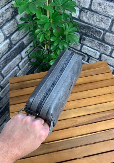 Guard Antik Gri Hakik Deri Unisex El Çantası // Grd260225wt471 Çok Renkli