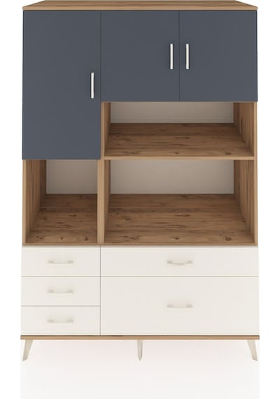 Kronos Dolap 8 Raflı 5 Çekmeceli 3 Kapaklı 132x59x195 Çam-ant... Çam