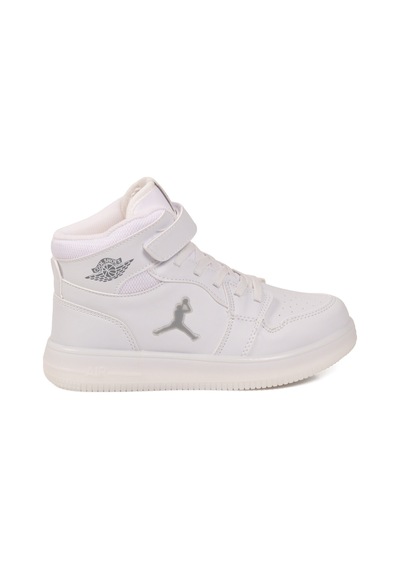 Beyaz Cırtlı Erkek Çocuk Hi Sneaker Çok Renkli