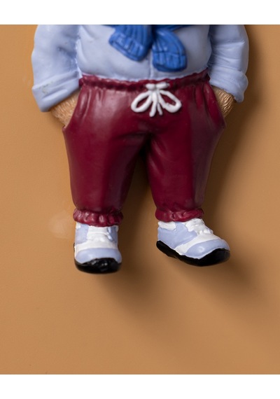Benoit Bear Magnet - Mavi/bordo - 4x8 Cm 8684427186978 Çok Renkli