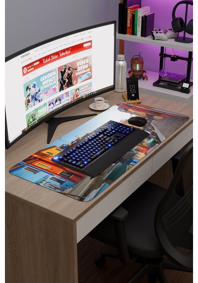 Venedik İtalya V5 90x40 Xxl Gaming Kauçuk Kaymaz Taban Mouse Pad Fare Altlığı