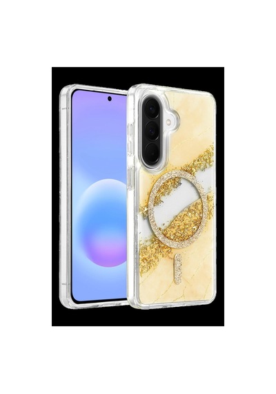 Onegif Samsung Galaxy Uyumlu A37 5g Lotus Simli Magsafe Kapak - Gümüş