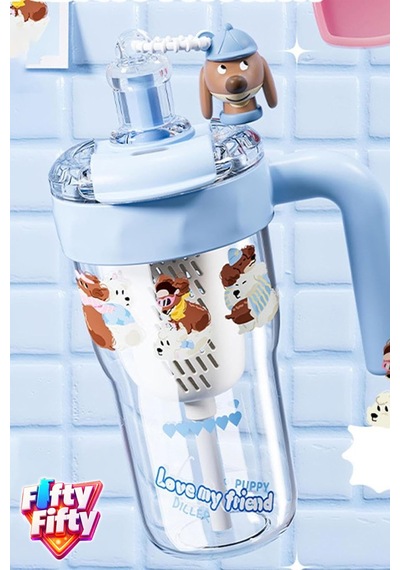 Dıller 860 Ml Pipetli & Rahat İçim Çift Kullanım Tritan Su Matarası Suluk -ffd860ml3renk Mavi