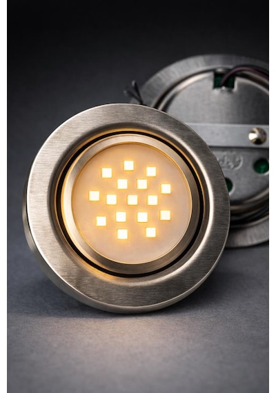 3 Watt Gömme Led Spot 220v Gün Işığı Dolap İçi & Mutfak Altı Aydınlatma Gümüş