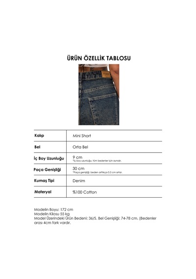 Itsbasic Kadın Koyu Kot 10s6 Mini Yırtık Detaylı Denim Şort