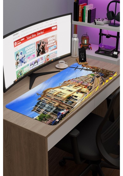 San Francisco Kaliforniya Abd 2 V1 90x40 Xxl Gaming Kauçuk Kaymaz Taban Mouse Pad Fare Altlığı