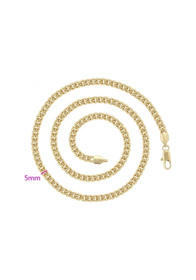 Klasik Gurmet Zincir Kolye 14 Ayar Altın Kaplama / 55 Cm Gold