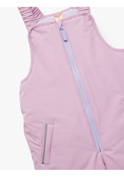 Koton Kare Yaka Cep Detaylı Fermuarlı Oversize Kar Tulumu Pembe 6wmg00016aw Gül