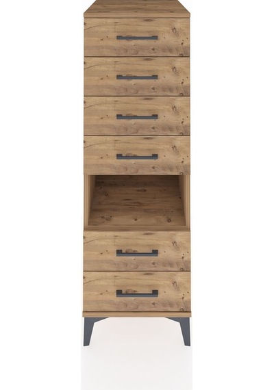 Kronos Dolap Tek Raflı 6 Çekmeceli 44x59x134 Çam-çam Atlas Çam