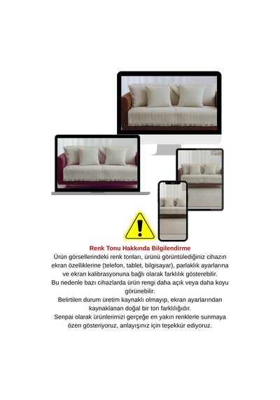 Pamuklu Koltuk Örtüsü 170x210 Cm Tekli&üçlü Koltuk,çekyat Ve Berjer İçin Krem