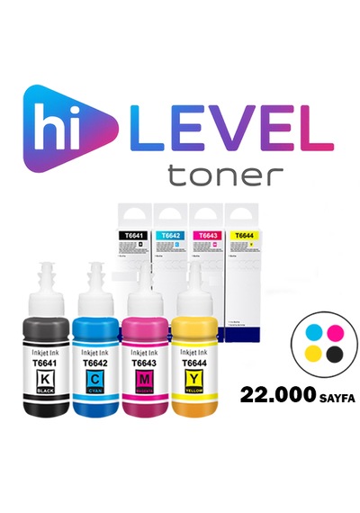 Ht-t6641-set Hilevel Toner,epson L565 T6641 T6642 T6643 T6644 22k Sayfa 4 Renk Cmyk Muadil Kartuş