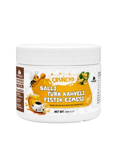 Mustang Nutrition Ballı Türk Kahveli Crunchy Fıstık Ezmesi 350 Gr 24,72 Gr Protein + 40 Gr Fıstık Ezmesi Hediyeli