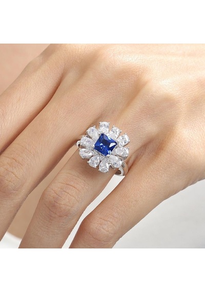 Mia Vento Effective Diamond Milano Rüyası Sentetik Safir Taşlı Gümüş Yüzük