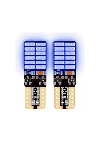 Dipsiz Ampül 12v-t10 Buz Mavi Adet  24 Ledli Park Ampülü