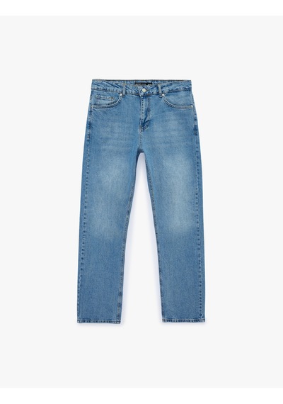 Koton Standart Bel Normal Bel Düz Paça Denim Pantolon - Mark Straight Jeans Açık İndigo 6sam40300nd Koton Standart Bel Normal Bel Düz Paça Denim Pantolon - Mark Straight Jeans Açık İndigo 6sam40300nd