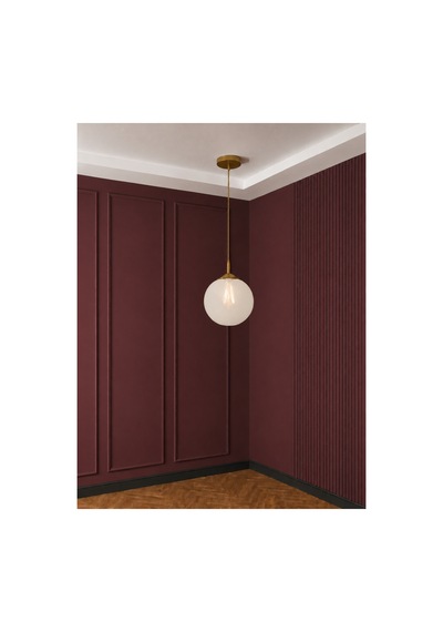 Elan Eskitme Metal Tekli Beyaz Cam Küre Sarkıt Avize Ayarlanabilir Modern Metal Minimal Tavan Aydınlatma