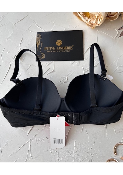 Violet Dikişsiz Lazer Kesim Double Push-up Balensiz İz Belli Etme Siyah