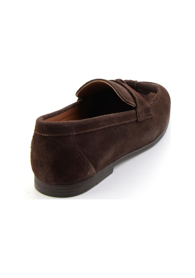 Kahve Hakiki Deri Erkek Loafer Ayakkabı E01594456502 Kahve