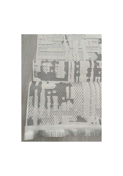 Denf Home İskandinav Sisal Loop Yumuşak Doku Özel Kesim Modern Salon Koridor Oturma Mutfak Halısı Kilim Yolluk Gri - Krem
