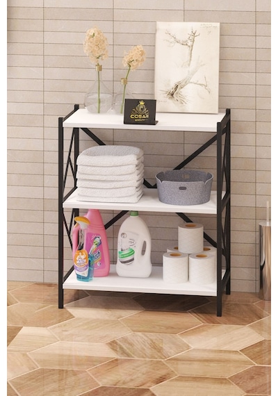 Cosargroup Banyo Düzenleyici Banyo Dolabı Çok Amaçlı Dolap 3 Katlı Metal Mutfak Düzenleyici Csrrf021