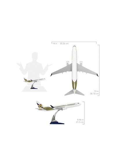 Zekupp Boeing 737-800 1/100 Ölçek Fenerbahçe Lisanslı Beyaz Tasarım Maket Uçak