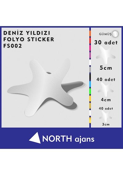 Deniz Yıldızı Folyo Duvar Sticklerı Gümüş