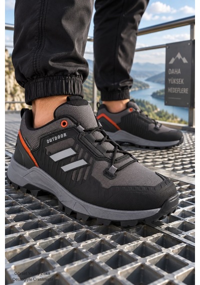 Muggo Torvex Kalın Taban Bağcıklı Kışlık Unisex Outdoor Trekking Bot Füme