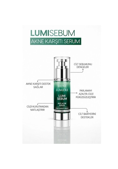 SAINT DE LUMIERE LUMISEBUM Akne,Siyah Nokta ve Leke Karşıtı,Sebum Dengeleyici Serum 30 ml