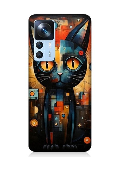 Xiaomi Mi 12t Uyumlu Kara Kedi Desenli Silikon Kılıf