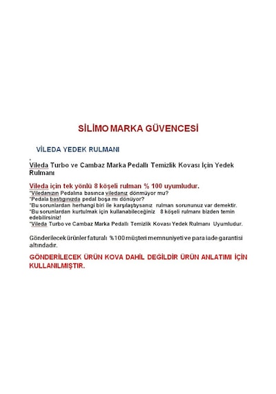 4ad Vileda Rulman Yedek Rulmanı Vileda Turbo Cambaz Marka  Pedallı