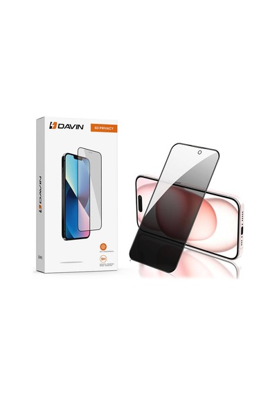 İphone 15 Uyumlu Ekran Koruyucu 5d Hayalet Temperli Cam - Siyah - T30141