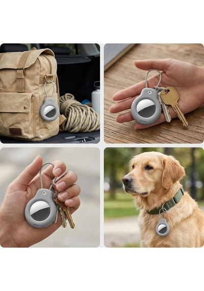 Superlock Serisi Kilitli Kılıf Ve Darbelere Karşı Ultra Güçlü Koruyucu Anahtarlık Gri
