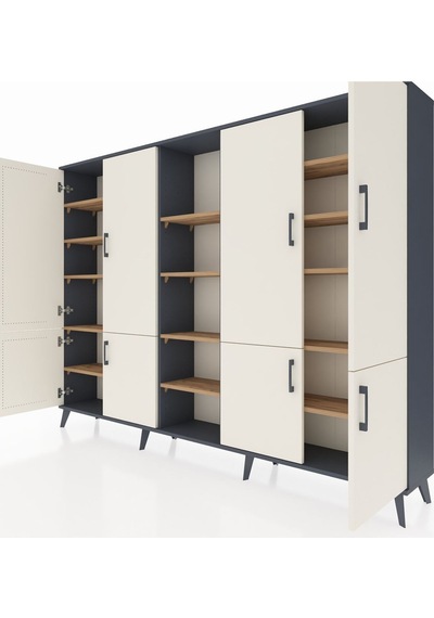 Arges Dolap 14 Raflı 8 Kapaklı 220x30x163 Antrasit-aytaşı/çam Aytası/atlas Çam - Antrasıt Arges Dolap 14 Raflı 8 Kapaklı 220x30x163 Antrasit-aytaşı/çam Aytası/atlas Çam - Antrasıt