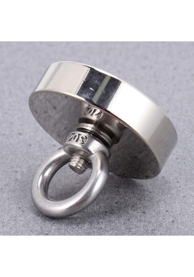 Süper Güçlü 60 Mm Çap Halkalı Büyük Neodyum Pot Mıknatıs, Magnet Fishing, Kurtarma Mıknatısı