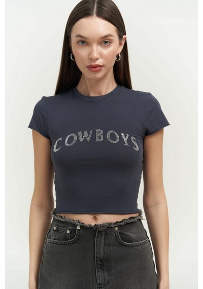 Mai Collection Mai Studios Co. Cowboys Antrasit Penye Crop