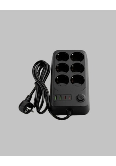 Ceylan Adam 6 Lı Grup Priz Termal Korumalı Usb Type-c Çoklu Priz 2 Metre Kablo Standart