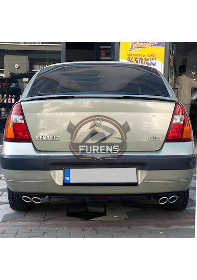 Renault Clio 2 Symbol 1998-2008 Sedan Uyumlu Bagaj Üstü Yarasa Spoiler Çıtası Piano Black Parlak Siyah