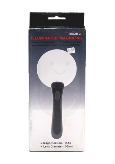 2 Led Işıklı 2.5x90mm Okuma Büyüteç 07c02