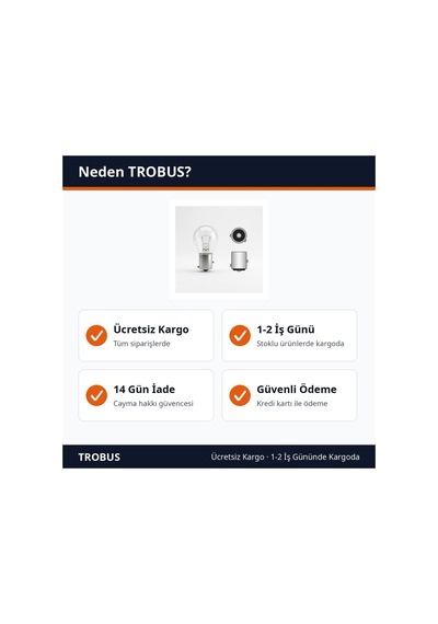 Trobus Oto Sinyal Ve Stop Ampulü 93 Kodlu Yakın Tırnak 12v 21w Tek Duylu
