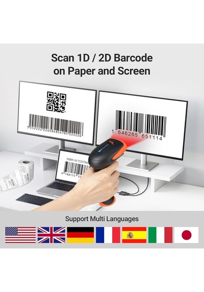 Tera Hw0002 Kablosuz Barkod Okuyucu, 1d/2d/qr Kod Tarayıcı, Bluetooth/2.4g/usb 3'ü 1 Arada, Titreşim Uyarılı &amp