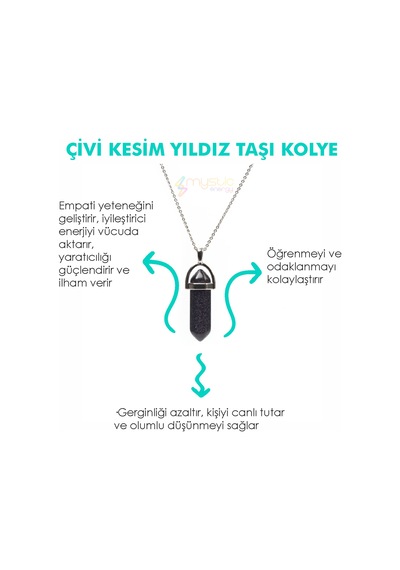 Mystic Energy Doğal Taş Yildiz Taşi Ister Kolye Ister Anahtarlık N11.31131 Gümüş
