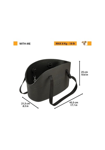 Ferplast With-me Taşıma Çantası 43,5 X 21,5 X 27 Cm Siyah