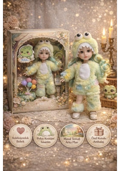 Ctoy Kostümlü Oyuncak Bebek Seti Peluş Canavar/dino Kostümlü Masal Temalı Bebek Ctoy-qj183b
