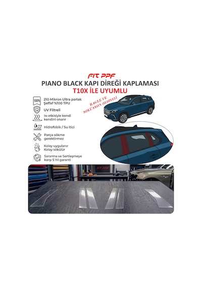 T1ox İle Uyumlu Hazır Kesim Piano Black Kapı Yan Direk Kaplamalar