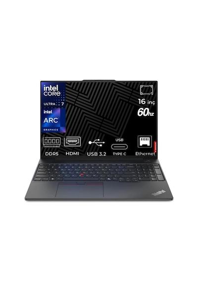 Lenovo Thinkpad E16 G3 21SR006RTX-K54 Ultra 7-255H 24 GB 2 TB SSD 16" W11P Dizüstü Bilgisayar