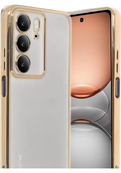 Newface Realme C75 4g Kılıf Razer Lensli Silikon - Gold Altın