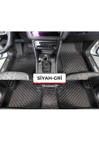 Renault Reno Megane 1 1995-2003 Siyah Üzeri Gri Dikiş 8d Diamond Araca Özel Deri Oto Paspas