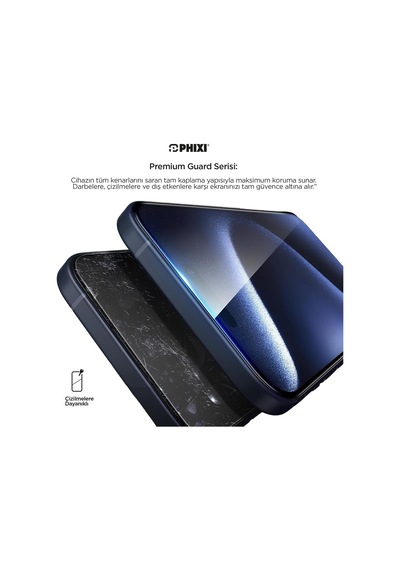 Phixi Premium Guard Parlak Cam Ekran Koruyucu Apple Uyumlu iPhone 12 Antistatik, Su Tutmaz, Tam Kaplama
