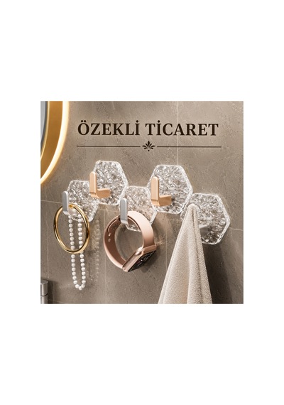 5'li Duvar Askılığı Özekli Ticaret Altın Rengi Altın Altın